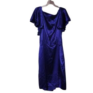 Banana Republic Elegant Violet Silk Dress - 14 Bridal Date Night Work